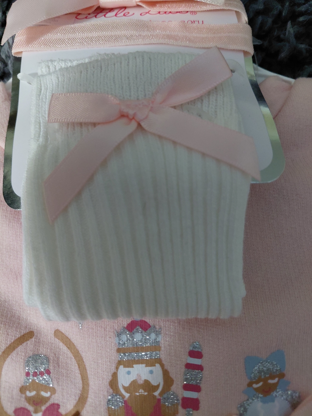 NWT Little Lass 12M Pink Nutcracker Sweater Dress & Accessories Set - Picture 4 of 4
